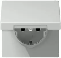 Kištukinis lizdas su įžeminimu ir dangteliu JUNG LS1520KLLG (pilkas, 16A/250V)