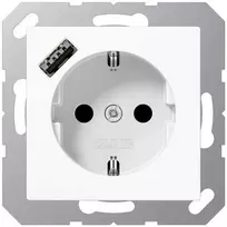 Kištukinis lizdas su USB A lizdu JUNG A1520-18AWW (baltas, 16A/250V)