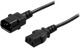 DELTACO DEL-112-50 - Maitinimo prailginimo kabelis - IEC 60320 C14 į IEC 60320 C13 - AC 250 V - 10 A - 50 cm - tiesi jungtis - juodas