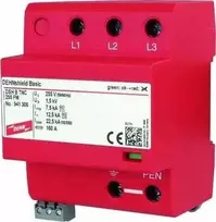 Dehn Viršįtampių ribotuvas B+C, 1+2 tipas 3P 12,5/37,5kA 1,5kV DEHNshield DSH B TNC 255 FM 941306