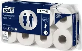 Tork Tork – įprastas minkštas tualetinio popieriaus ritinys, baltas, 2 sluoksnių – pažangus