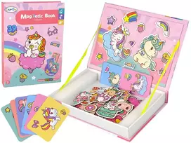 Lean Toys Magnetinių galvosūkių knyga-dėlionė Vienaragiai Color Day