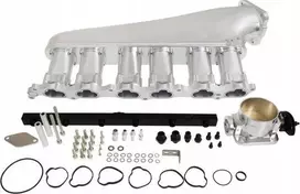 TurboWorks Toyota Lexus 2JZ-GTE CNC įsiurbimo kolektorius 6 purkštukams su kuro bėgeliu