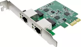 Kontroler InLine® Dual Gigabit tinklo plokštė, 1x RJ45 2.5Gb/s, PCIe x1, įsk. žemo profilio laikiklis