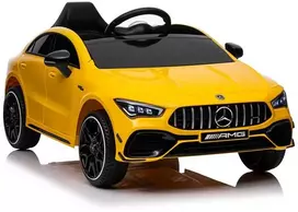 Lean Cars Vienvietis elektromobilis vaikams Mercedes CLA 45s AMG, geltonas