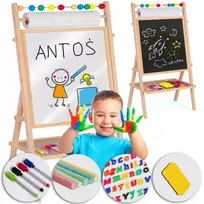 Ricokids Vaikiška dvipusė magnetinė piešimo lenta su priedais