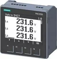 Siemens PAC3220 tinklo parametrų matuoklis su energijos skaitikliu x/1A arba x/5A AC MODBUS TCP/IP 24-60 V DC / 100-250V 7KM3220-1BA01-1EA