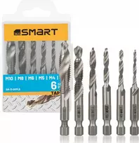 SMART365 rinkinys srieginiai grąžtai 1/4" hss m3-m10 [6 vnt.]