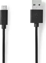 USB Nedis USB-A - micro-B kabelis 1 m, juodas (CCGL60500BK10)