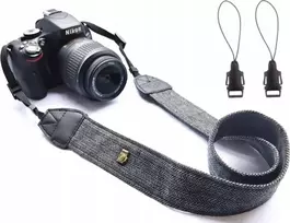 Kaklo peties dirželis DSLR fotoaparatui, veidrodinis fotoaparatas / pilka