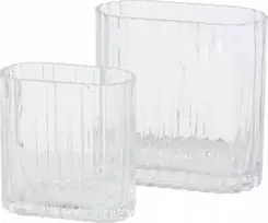 Boltze TULIPA stiklinė vaza, pailgi, skaidraus stiklo, 2 vnt