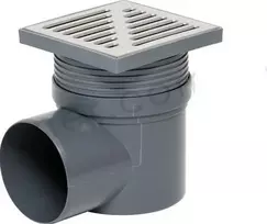 Tycner sifonas Reguliuojamas vonios nutekėjimas su išimtimi šonas 110 mm, nerūdijančio plieno grotelės 150x150 mm [1/20]