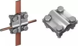 Elko-Bis RST G10395N kryžminis laikiklis 1/2 "5/8" jungtims su vertikaliais įžeminimo elektrodais M8, nerūdijantis plienas