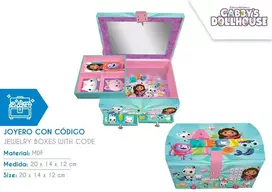 Kids Euroswan Hiszpania „Gabby's Dollhouse“ papuošalų dėžutės su kodu