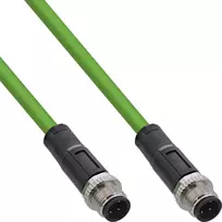 InLine® Pramoninis tinklo kabelis, M12 4 kontaktų D-koduotas kištukinis / kištukinis, PUR 7,5 m
