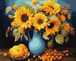 Ideyka Idėja Tapyba skaičiais su rėmeliu 40x50cm Saulėgrąžų harmonija