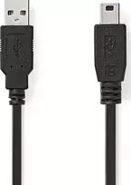 Kabelis USB Nedis USB-A - miniUSB-B 3 m Juodas (CCGL60300BK30)