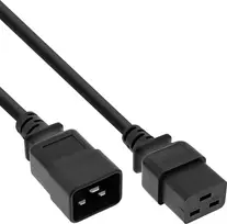 Kabelis zasilający InLine® Maitinimo kabelis C19–C20 3 kontaktų IEC kištukinis ir moteriškas juodas 7,5 m