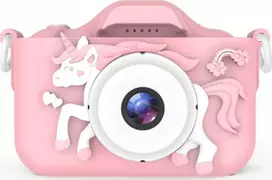 Rožinis vienaragio kūdikio fotoaparatas
