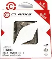 Clarks CLARKS C8E dviračio grandinė, 8 greičių, Clip, nikeliuota, Skirta E-BIKE elektriniams dviračiams, Tamsi (NAUJIENA 2025 m.)