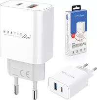Montis MT123 įkroviklis 1x USB-A 1x USB-C 3 A (5901811406638)