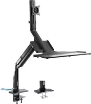 InLine® Workstation stalinis laikiklis su pakėlimu ir USB 3.0, kilnojamas, skirtas klaviatūrai, pelei ir monitoriui iki 81cm (32"), maks. 9kg