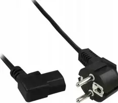 InLine® Maitinimo kabelis, Schutzkontakt kampas į C13 kairėje angeled, juodas, 5m