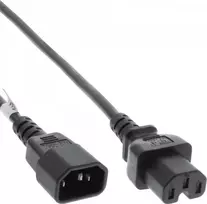 Kabelis zasilający InLine 40vnt. paketas Bulk-Pack InLine® maitinimo kabelio ilgintuvas C15 tiesiai į C14 lizdą tiesus juodas 1,8 m