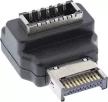 InLine® USB 3.2 adapteris vidinis, priekinio skydelio USB-E kištukas su USB-E lizdu 90°