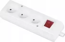 Jonex trijų krypčių nešiojamasis lizdas 16A 2P 250V su jungikliu balta GN-360WS