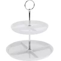 Excellent Houseware Porcelianinė lėkštė su 2 lygiais, 26 cm, balta