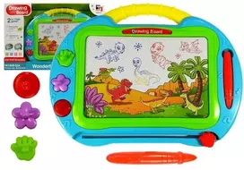 Lean Toys Magnetinė piešimo lenta Dinozaurai