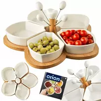 Orion Užkandžių dubenėlių rinkinys 10 vnt. porcelianiniai balti 28,5 cm