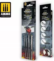 AMMO by MIG Jimenez AMMO MIG DIO Drybrush teptukų rinkinys miniatiūroms — ožkos/sintet., 4 dydžiai