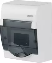 Elektro Plast Nasielsk 2351-01 Modulinis skirstomasis skydas 1x6 paviršiuje montuojamas Žalias BOX RN 1/6 skaidrios dūmų durys N+PE IP4 2351-01