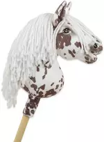 Super Hobby Horse Hobby Horse lazdelinis arkliukas rudas leopardas su balta karčiais A4