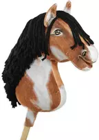 Super Hobby Horse Medinis hobis arkliukas tobiano bėras su juoda karčia