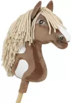 Super Hobby Horse Medinis žirgas su lazda – rudas, vakarietiško stiliaus