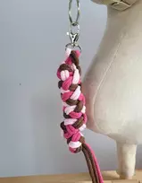 Super Hobby Horse Pavadėlis hobi arkliukui, rožinis/rudas, dvigubas