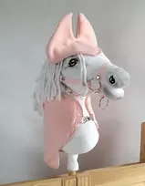 Super Hobby Horse Rinkinys Hobby Horse arkliukui: rožinė vilnonė antklodė ir ausinukai