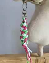 Super Hobby Horse Pavadėlis hobi arkliukui, dvigubas, tamsiai rožinis/šviesiai žalias/baltas