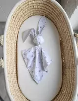 My Sweet Baby Minkštas medvilninis kūdikio pledas su zuikučiu, pilki žvaigždutės, pilkas