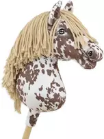 Super Hobby Horse Medinis žirgas su kotu – rudas leopardinis su smėlio spalvos karčiais