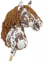 Super Hobby Horse Medinis žirgas su kotu – rudas leopardinis su ruda karčia