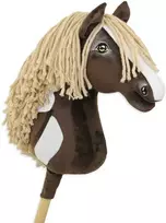 Super Hobby Horse Medinis žirgas su lazda tamsiai rudas – Premium Western
