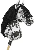 Super Hobby Horse Medinis žirgas su kotu – leopardinis, juoda karčia