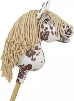 Super Hobby Horse Hobby Horse lazdelinis arkliukas su ruda leopardine spalva ir smėlio karčiais