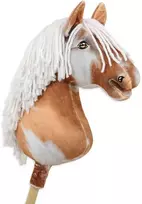 Super Hobby Horse Medinis žirgas su kotu – rudas tobiano su balta karčiais