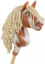 Hobby Horse lazdelinis arkliukas tobiano bay su smėlio spalvos karčiais Super Hobby Horse Premium