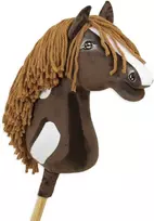 Super Hobby Horse Medinis arkliukas su lazda – tamsiai rudas, vakarietiško stiliaus